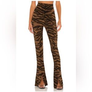 Norma Kamali Brown & Black Tiger-Stripe Flared Pants
